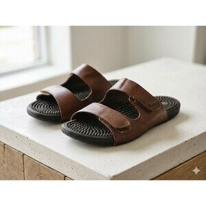 Kenkoh Massage Reflexology Sandals EU 40 US Women 9 Men 7.5 Brown Unisex Slides